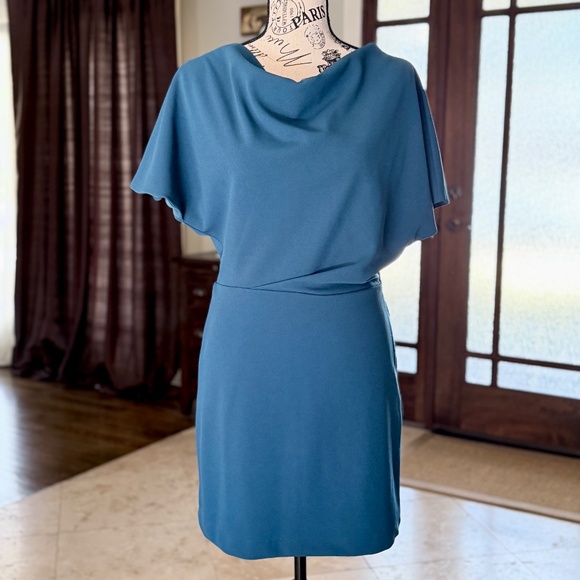ALEXIA ADMOR | Asymmetrical Cocktail Dress in Lapis, Size Small - Picture 2 of 8